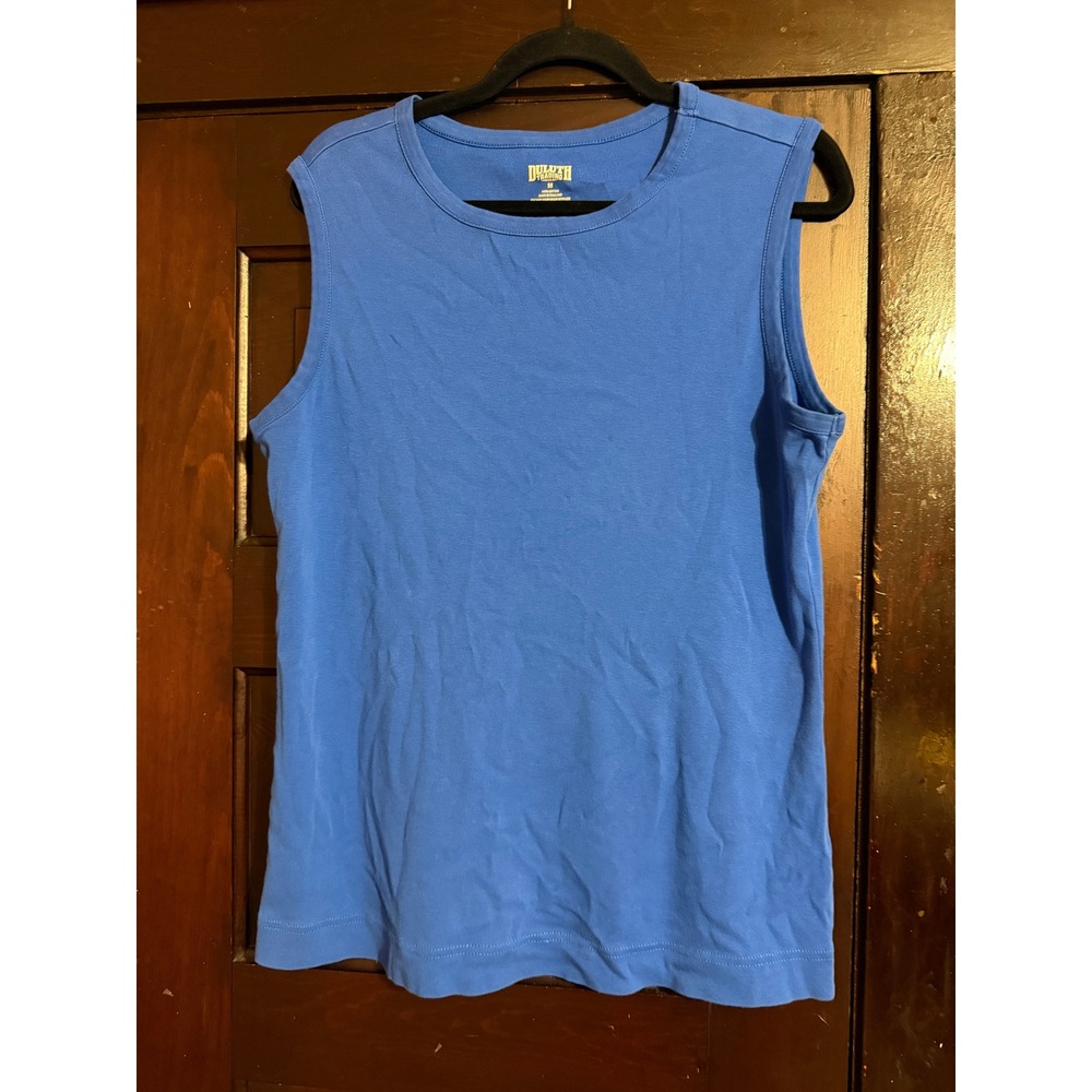Duluth Trading Co Womens Blue 100% Cotton Sleeveless Crew Neck Tank Top Size M